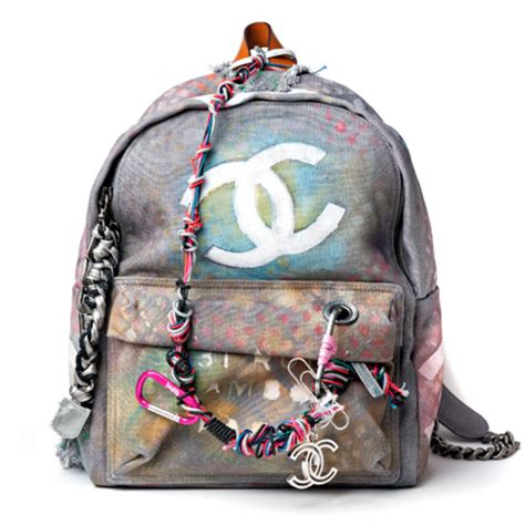 chanel graffiti backpack men|authentic Chanel graffiti backpack.